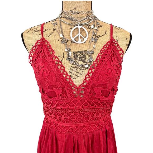 REBELLION AGAIN maxi dress burgundy size SMALL new - Picture 4 of 13